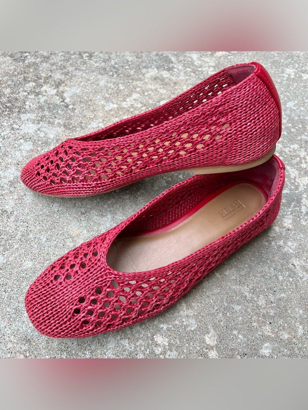 Red Woven Flats - Picture 2 of 11